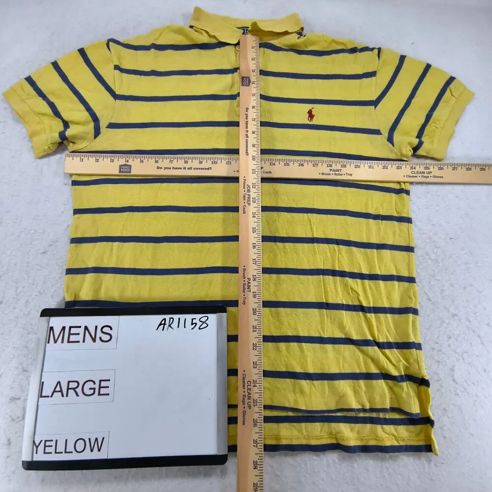 Polo by Ralph Lauren Short Sleeve Collared Polo Shirt Mens Size Large L Yellow